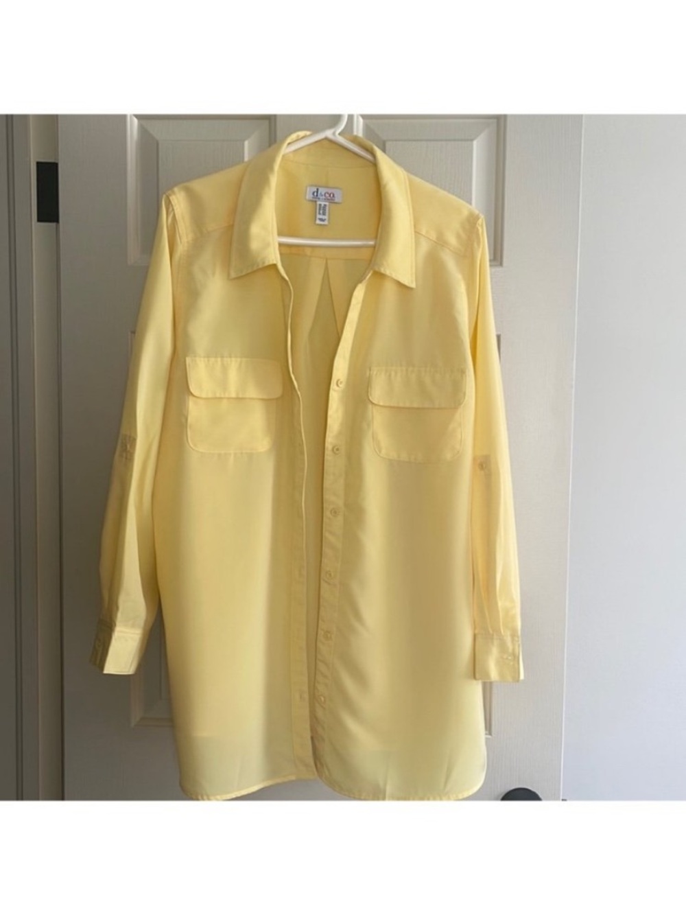 ~d & co Button Down Long Sleeved Lightweight Yellow  Blouse/Top Size 2X